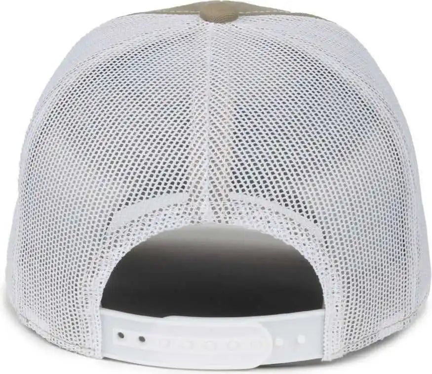 Oc Sports Fwt-130sb Garment Washed Snap Back Cap - Khaki White - Osfm