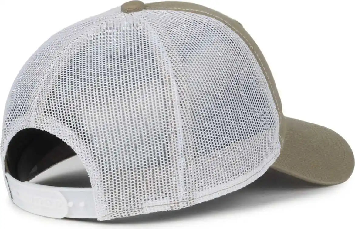 Oc Sports Fwt-130sb Garment Washed Snap Back Cap - Khaki White - Osfm