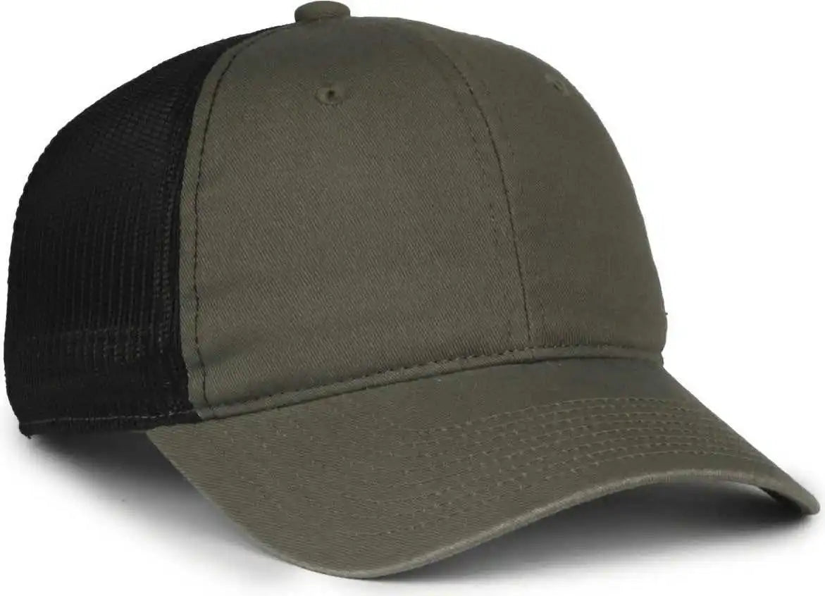 Oc Sports Fwt-130sb Garment Washed Snap Back Cap - Olive Black - Osfm