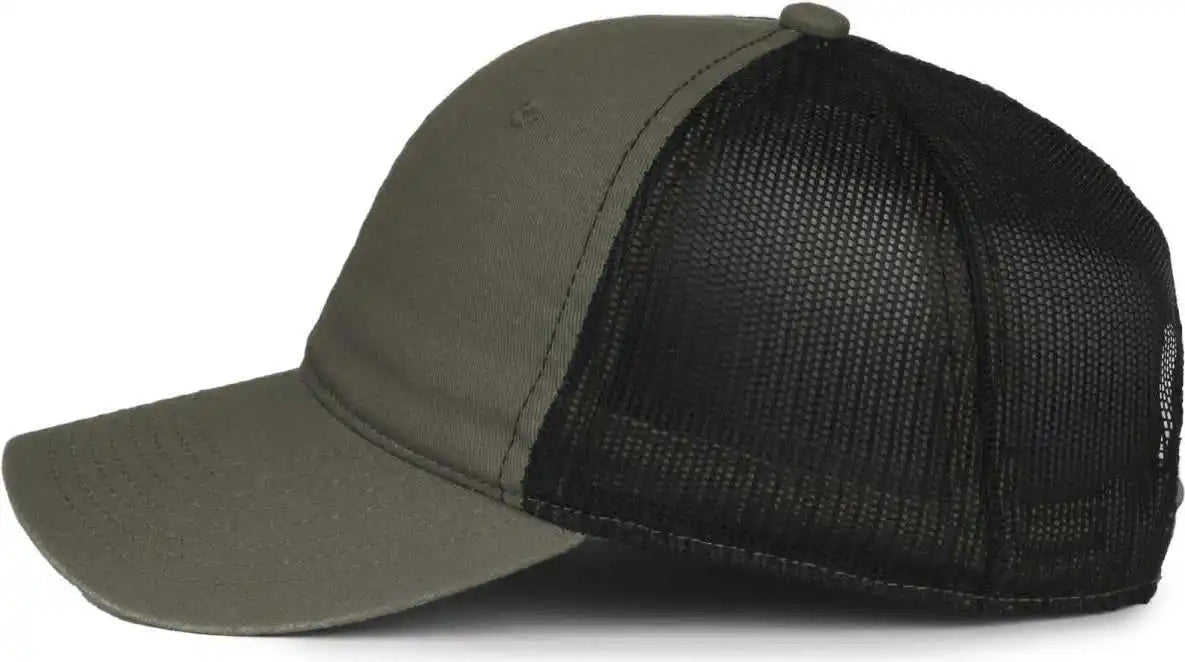 Oc Sports Fwt-130sb Garment Washed Snap Back Cap - Olive Black - Osfm