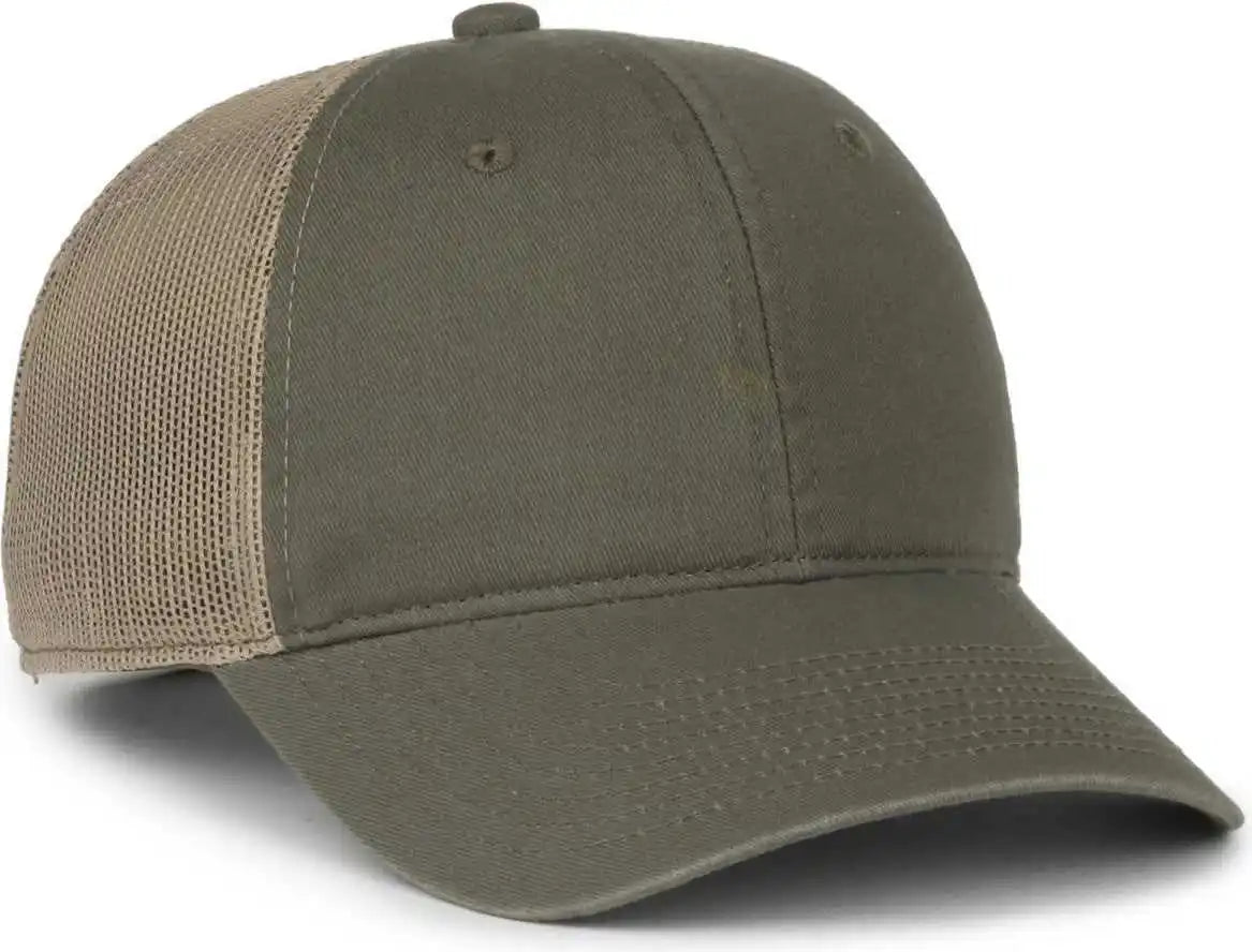 Oc Sports Fwt-130sb Garment Washed Snap Back Cap - Olive Khaki - Osfm