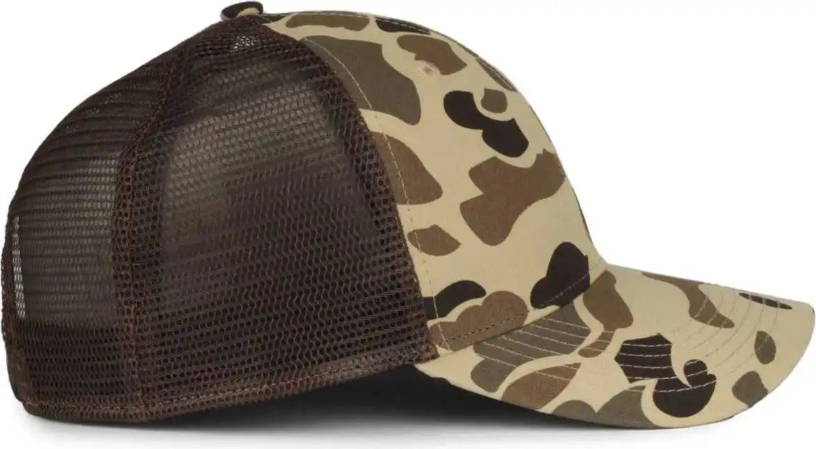 Oc Sports Gc-100m Generic Camo Mesh Back Cap -vintage Waterfowl Brown - Osfm