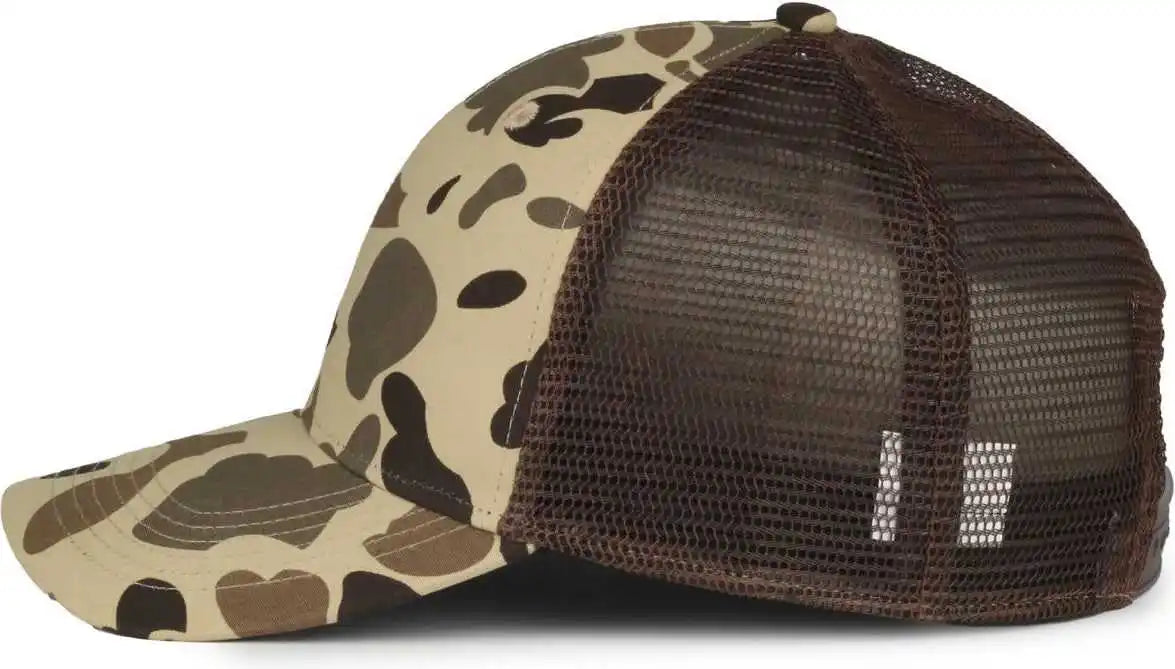 Oc Sports Gc-100m Generic Camo Mesh Back Cap -vintage Waterfowl Brown - Osfm