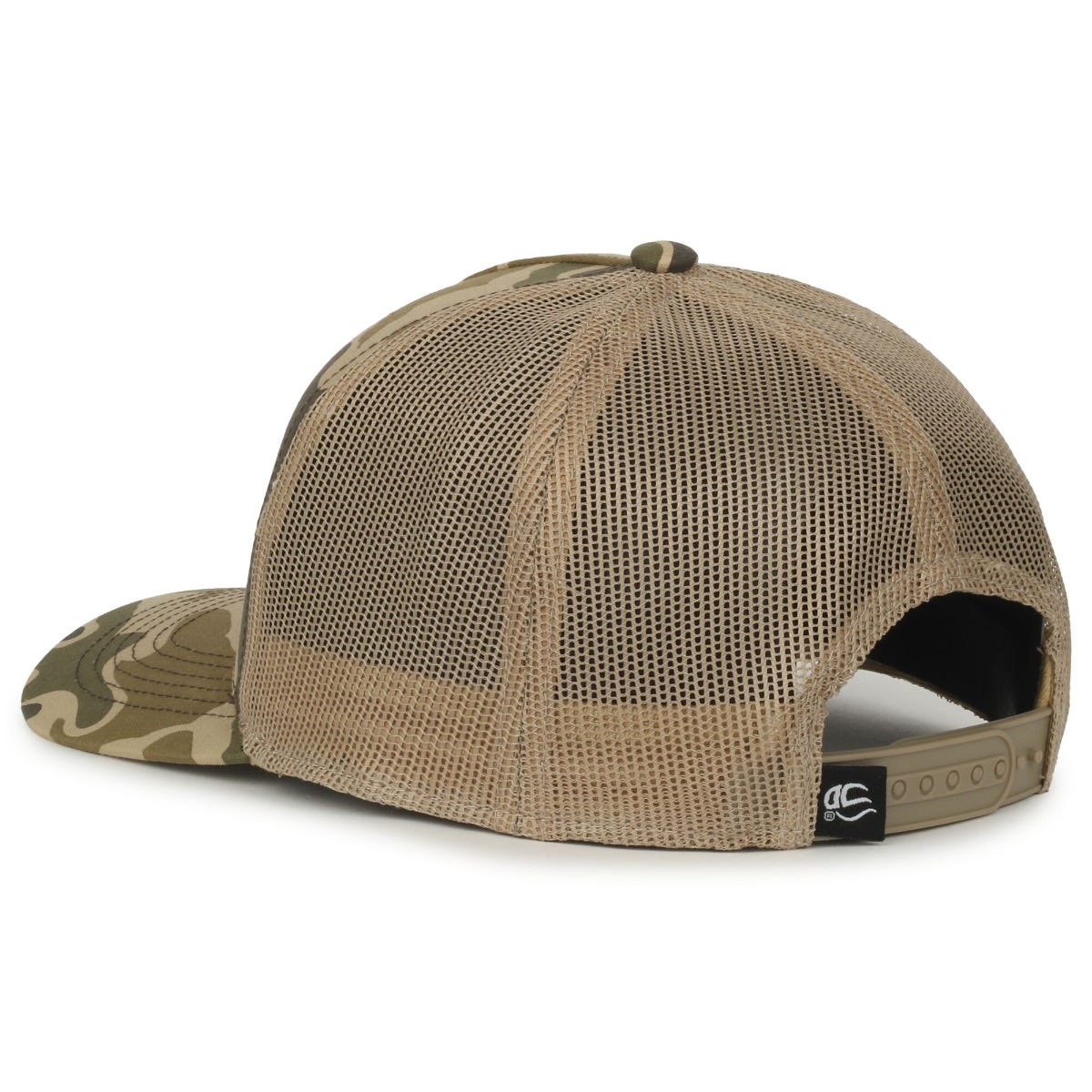 Oc Sports Gc101m 5-panel Camo Mesh Back Cap - Marsh/tan