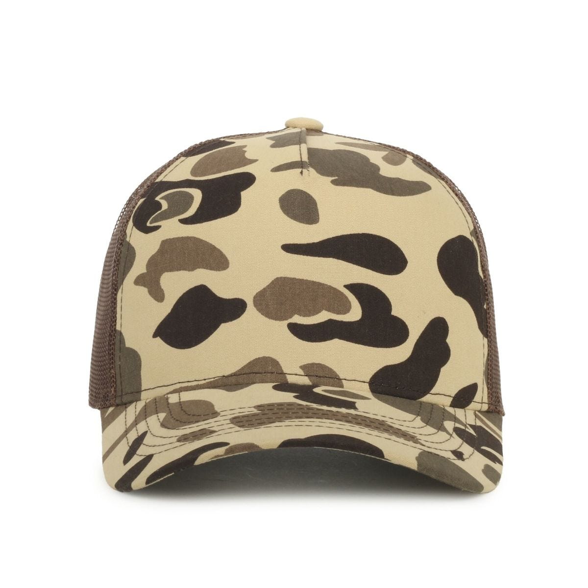 Oc Sports Gc101m 5-panel Camo Mesh Back Cap - Original Waterfowl Brown