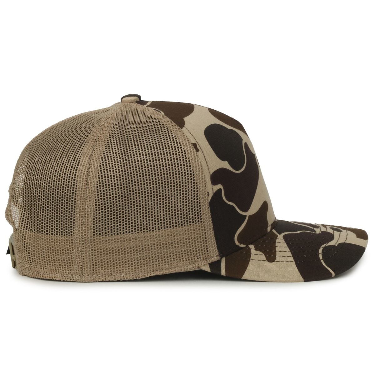 Oc Sports Gc101m 5-panel Camo Mesh Back Cap - Vintage Waterfowl Tan