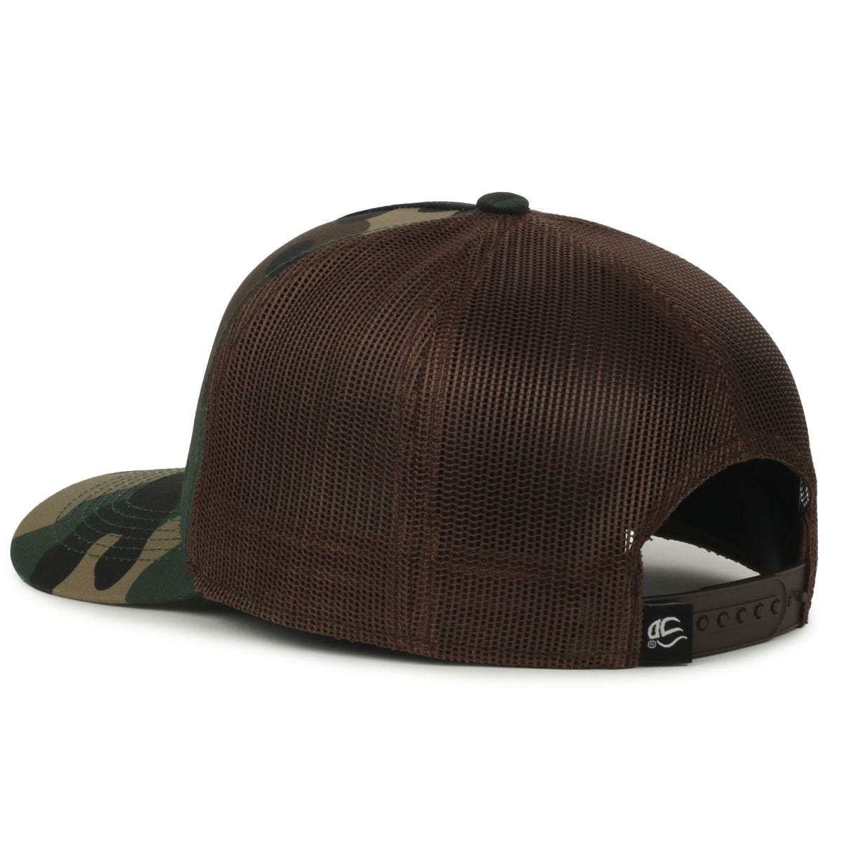 Oc Sports Gc101m 5-panel Camo Mesh Back Cap - Woodland Brown
