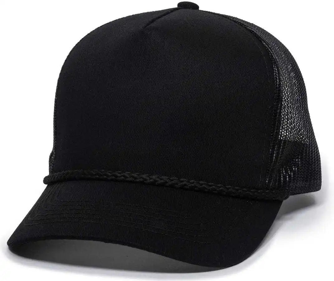 Oc Sports Gl-155 Adjustable Mesh Back Cap - Black - 6 7/8’’ - 7 1/2’’