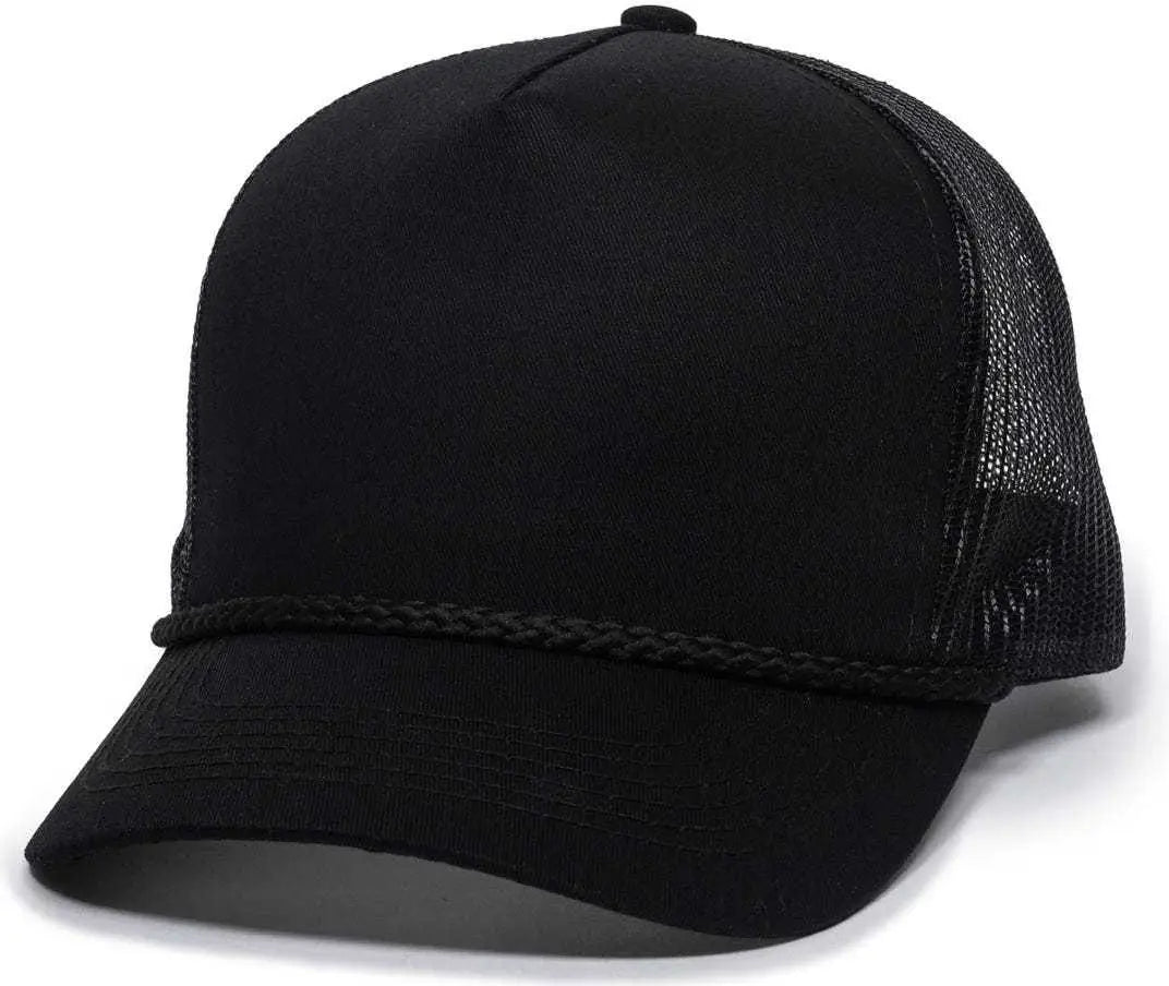 Oc Sports Gl-155 Adjustable Mesh Back Cap - Black - 6 7/8’’ - 7 1/2’’