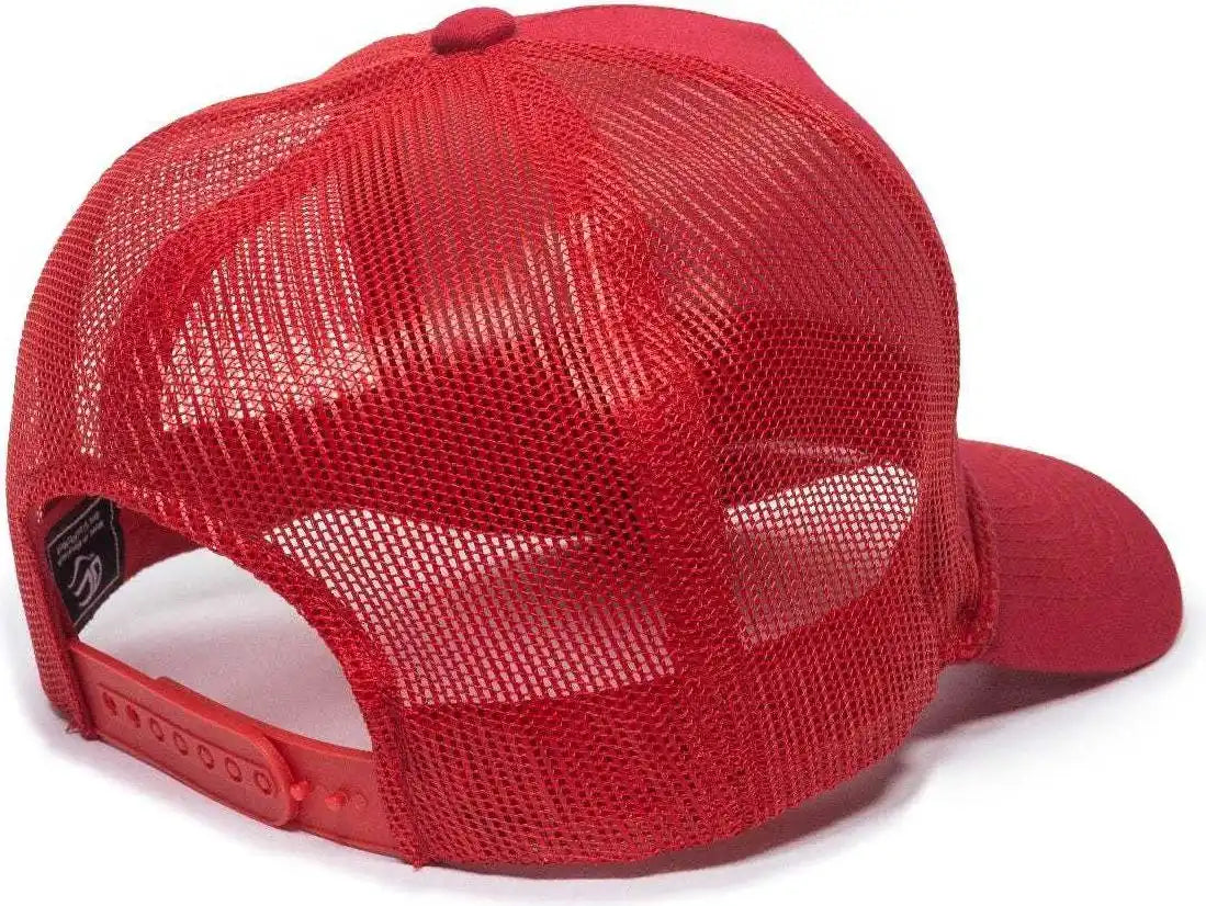 Oc Sports Gl-155 Adjustable Mesh Back Cap - Red - 6 7/8’’ - 7 1/2’’