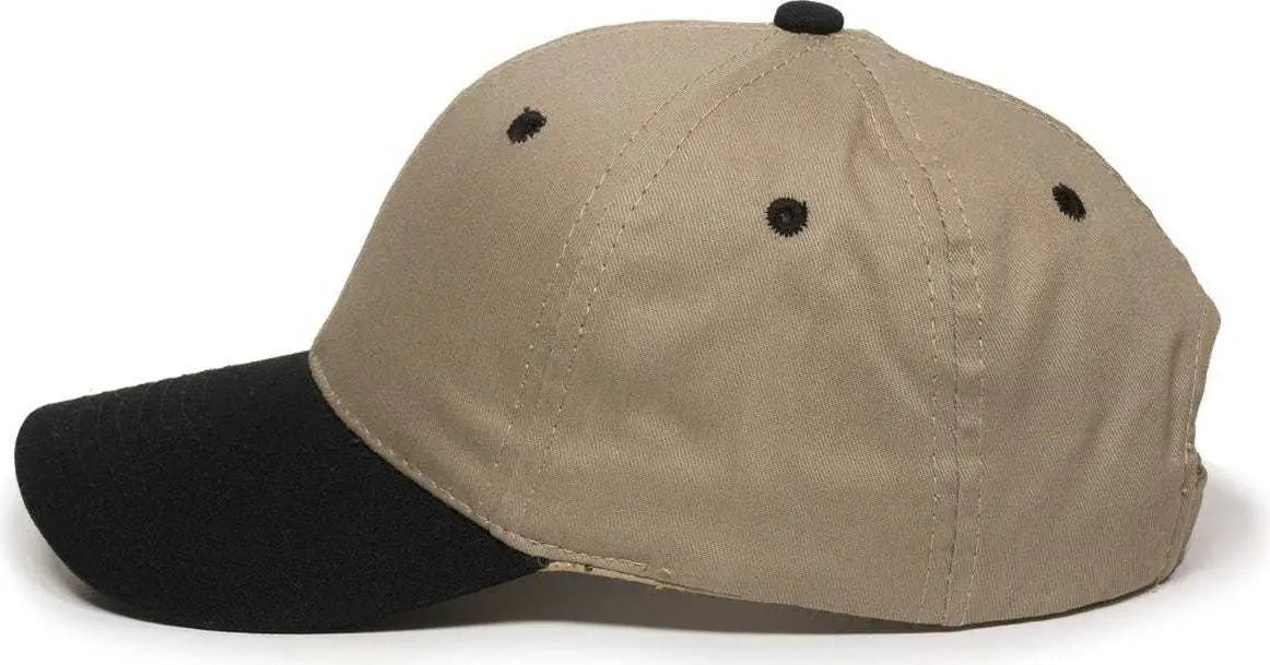 Oc Sports Gl-271 Team Adjustable Custom Baseball Cap - Khaki Black - 6 7/8’’ - 7 1/2’’