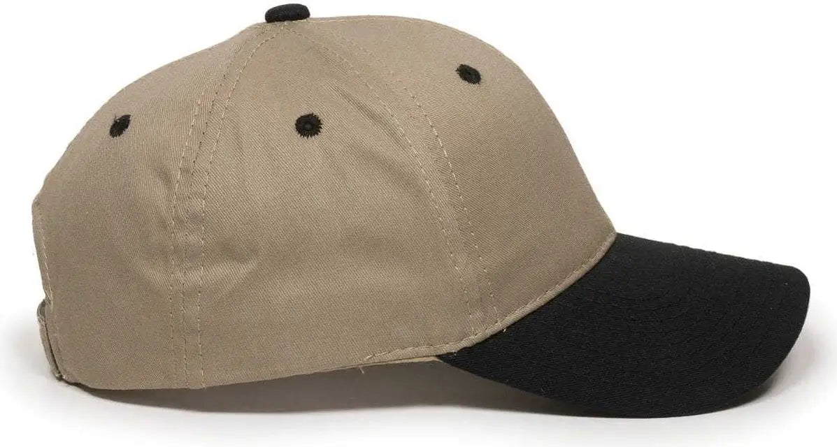 Oc Sports Gl-271 Team Adjustable Custom Baseball Cap - Khaki Black - 6 7/8’’ - 7 1/2’’