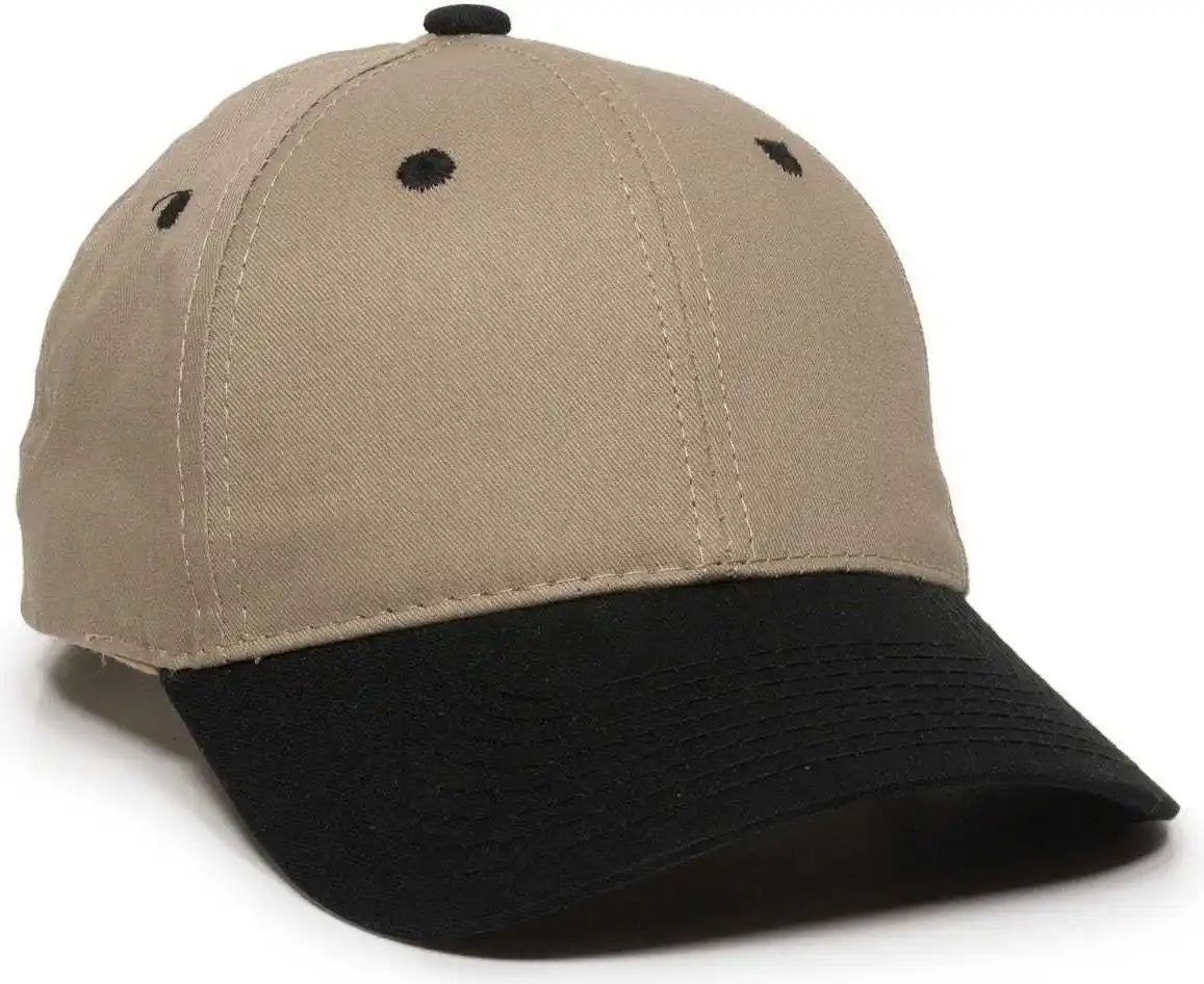 Oc Sports Gl-271 Team Adjustable Custom Baseball Cap - Khaki Black - 6 7/8’’ - 7 1/2’’
