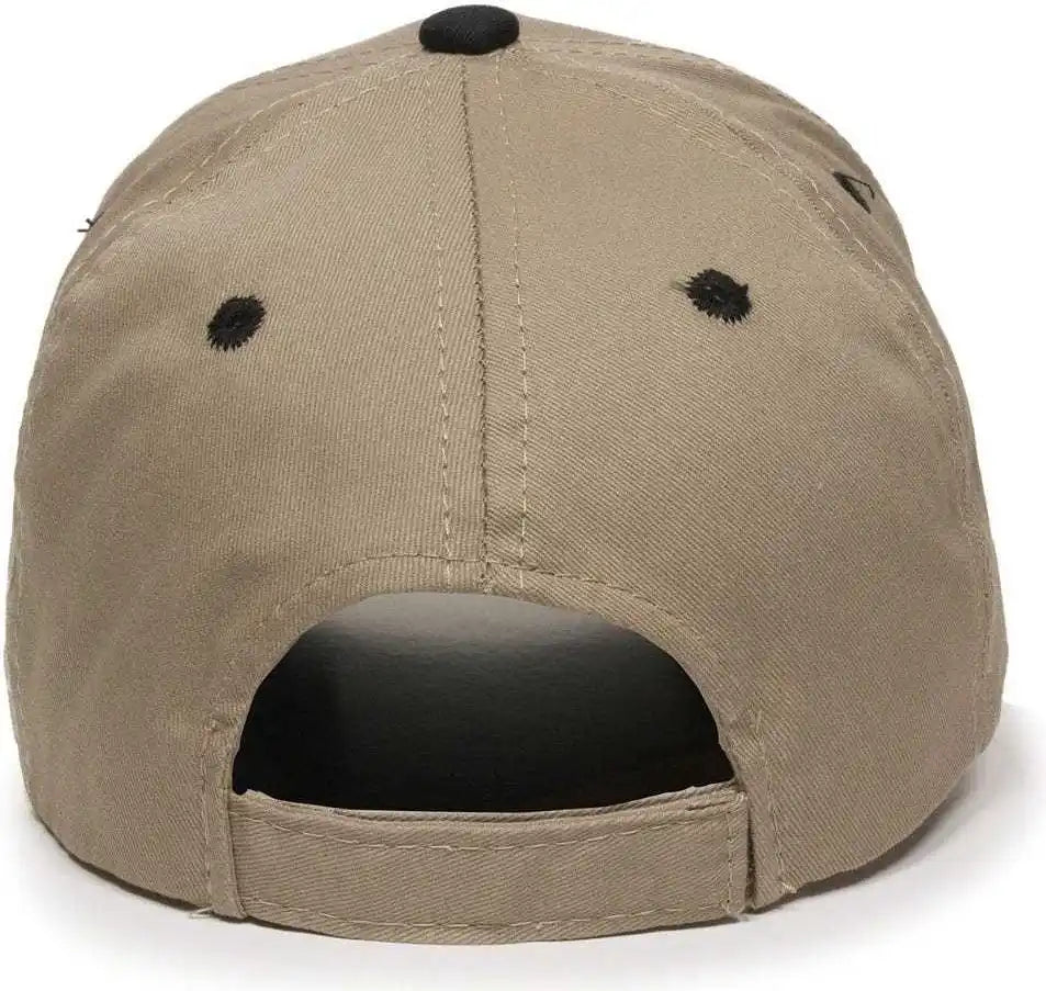 Oc Sports Gl-271 Team Adjustable Custom Baseball Cap - Khaki Black - 6 7/8’’ - 7 1/2’’