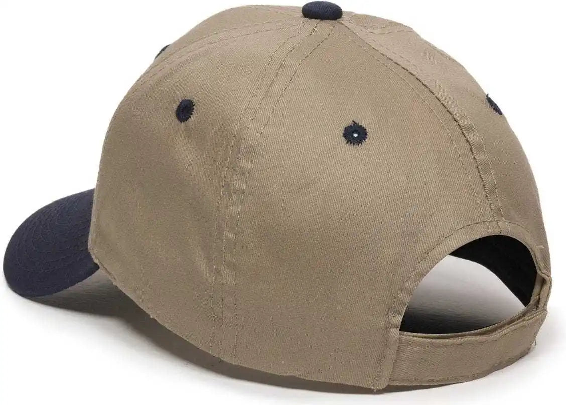 Oc Sports Gl-271 Team Adjustable Custom Baseball Cap - Khaki Navy - 6 7/8’’ - 7 1/2’’