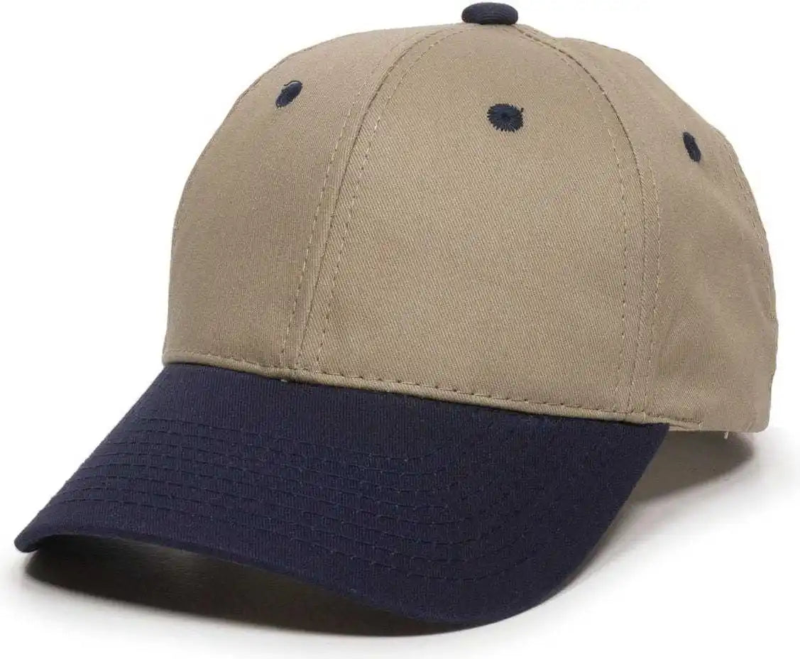 Oc Sports Gl-271 Team Adjustable Custom Baseball Cap - Khaki Navy - 6 7/8’’ - 7 1/2’’