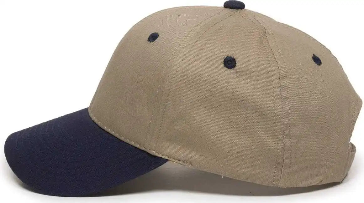 Oc Sports Gl-271 Team Adjustable Custom Baseball Cap - Khaki Navy - 6 7/8’’ - 7 1/2’’
