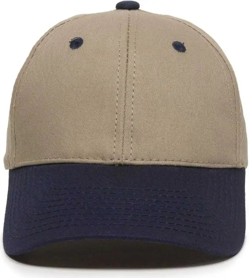 Oc Sports Gl-271 Team Adjustable Custom Baseball Cap - Khaki Navy - 6 7/8’’ - 7 1/2’’