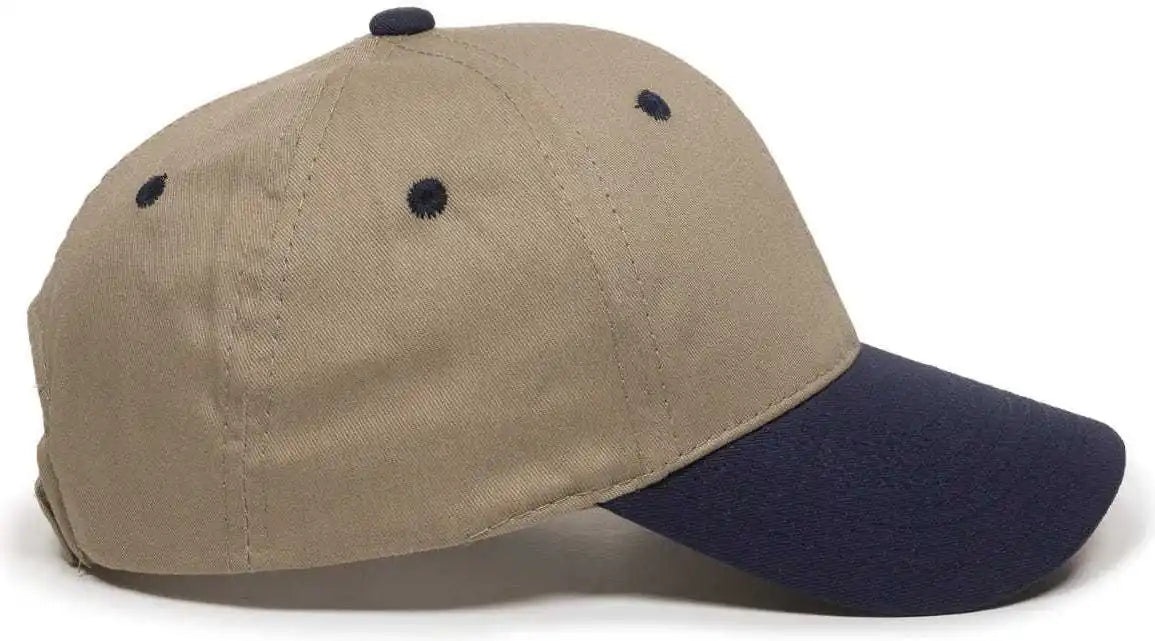Oc Sports Gl-271 Team Adjustable Custom Baseball Cap - Khaki Navy - 6 7/8’’ - 7 1/2’’