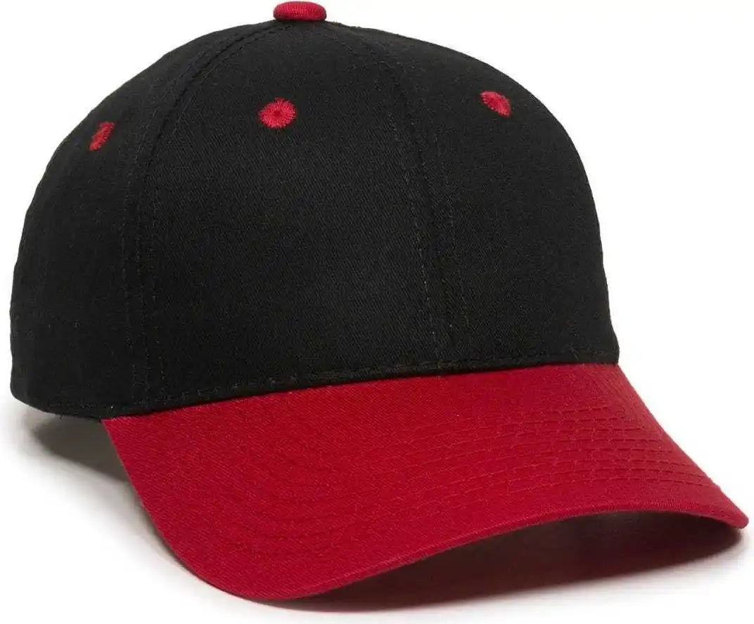 Oc Sports Gl-271 Team Adjustable Custom Baseball Caps - Black Red - 6 3/8’’ - 7’’