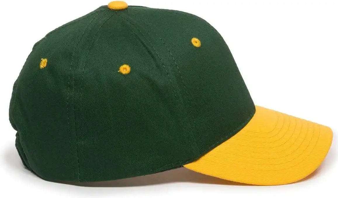 Oc Sports Gl-271 Team Adjustable Custom Baseball Caps - Dk Green Gold