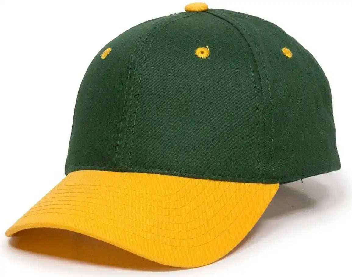 Oc Sports Gl-271 Team Adjustable Custom Baseball Caps - Dk Green Gold