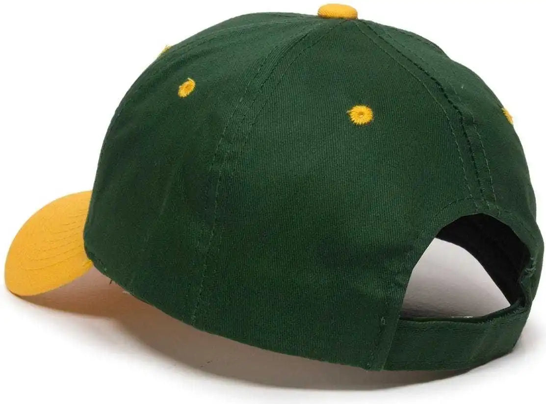 Oc Sports Gl-271 Team Adjustable Custom Baseball Caps - Dk Green Gold