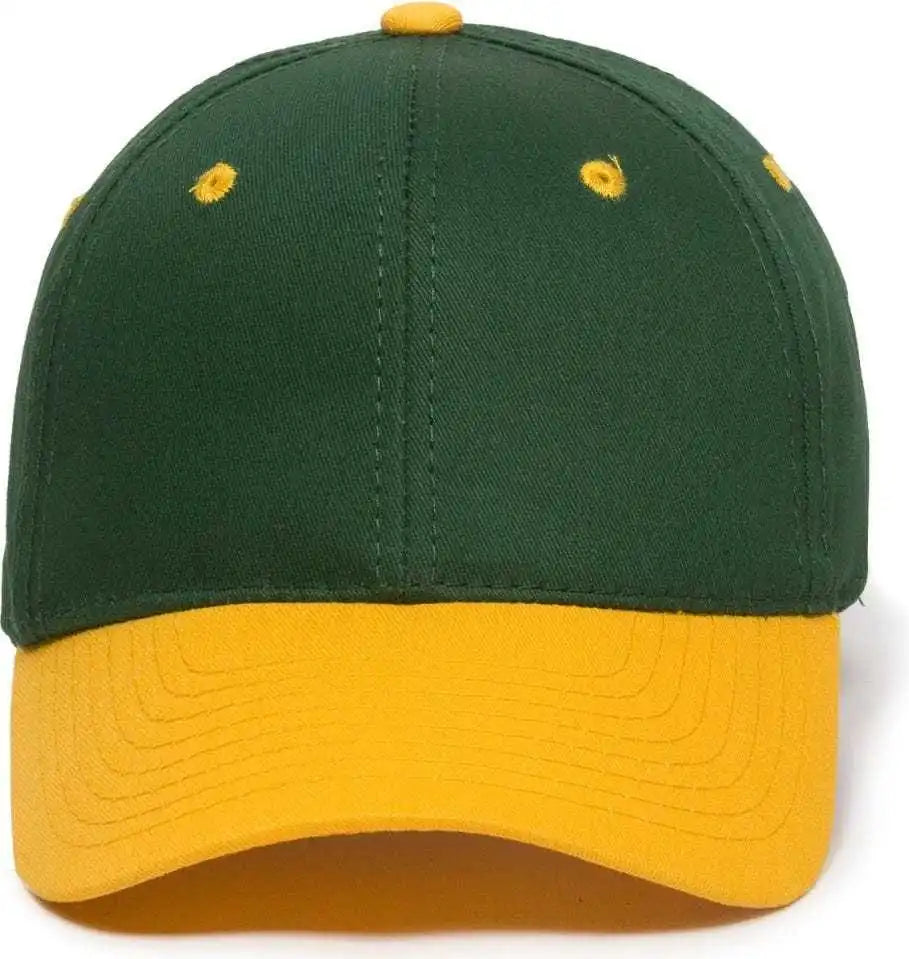 Oc Sports Gl-271 Team Adjustable Custom Baseball Caps - Dk Green Gold