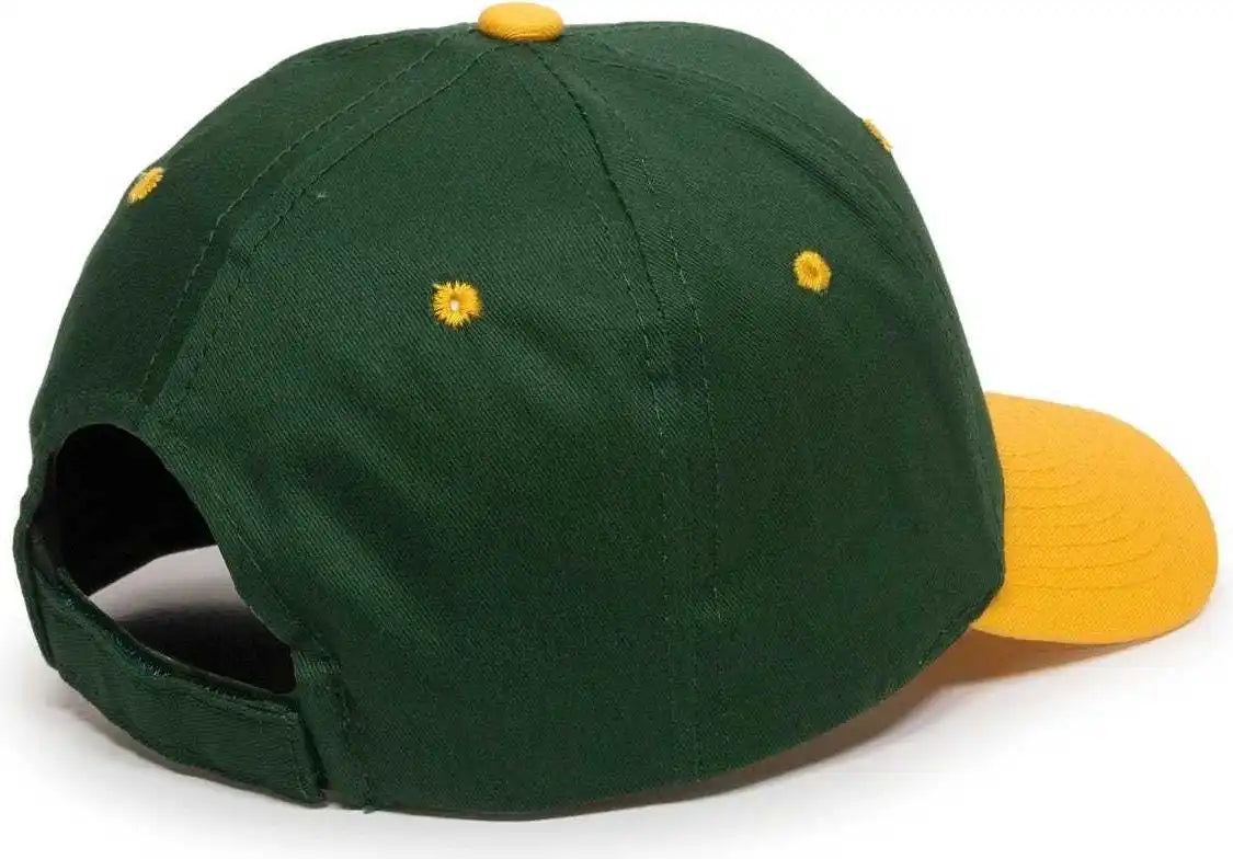 Oc Sports Gl-271 Team Adjustable Custom Baseball Caps - Dk Green Gold