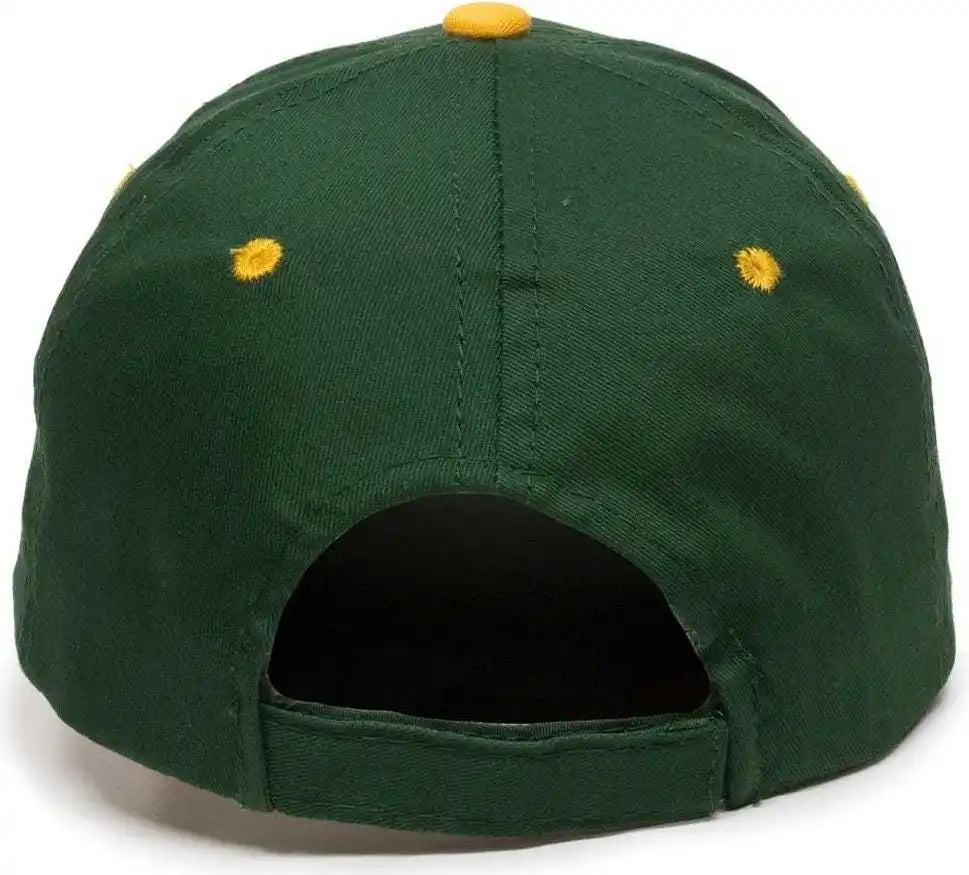 Oc Sports Gl-271 Team Adjustable Custom Baseball Caps - Dk Green Gold