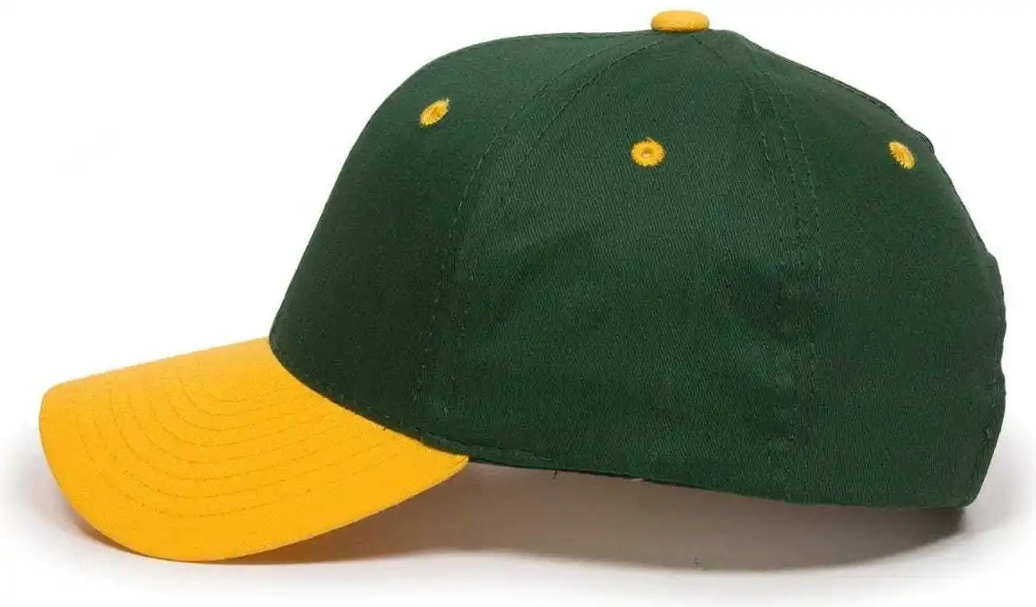 Oc Sports Gl-271 Team Adjustable Custom Baseball Caps - Dk Green Gold