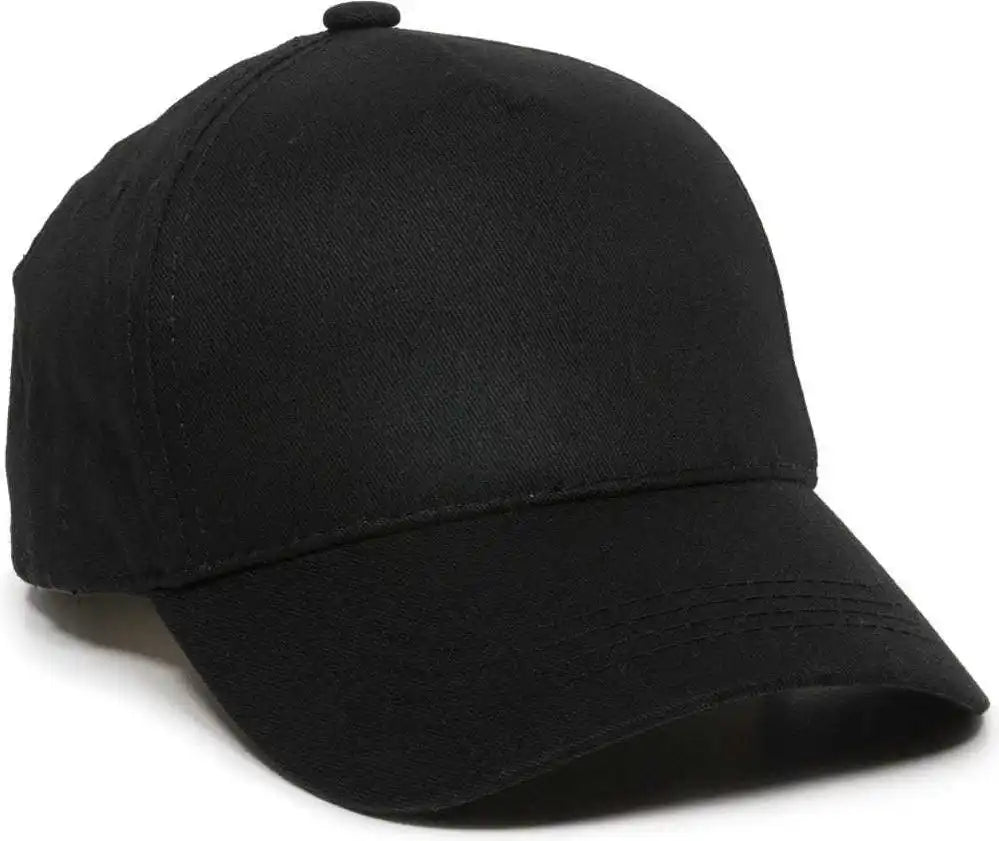 Oc Sports Gl-455 Team Adjustable Single Snap Closure Cap - Black - 6 3/8’’ - 7’’