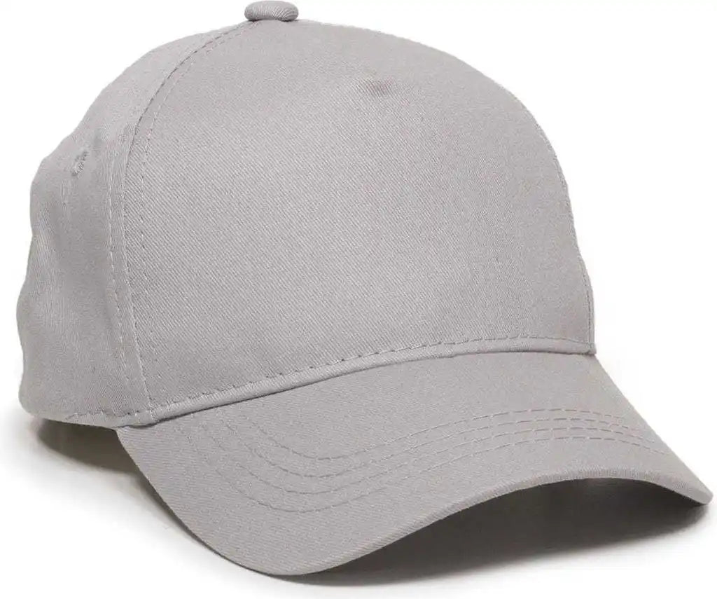 Oc Sports Gl-455 Team Adjustable Single Snap Closure Cap - Light Gray - 6 3/8’’ - 7’’