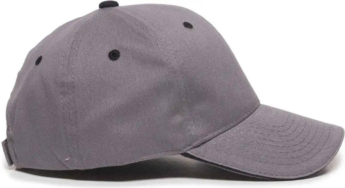 Oc Sports Gl-845 Contrasting Sandwich Button and Eyelet Cap - Charcoal Black - Cardinal White / 6 7/8’’ - 7 1/2’’