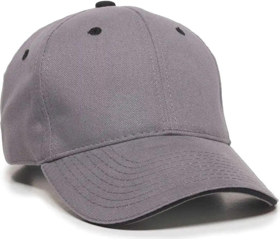 Oc Sports Gl-845 Contrasting Sandwich Button and Eyelet Cap - Charcoal Black - Cardinal White / 6 7/8’’ - 7 1/2’’