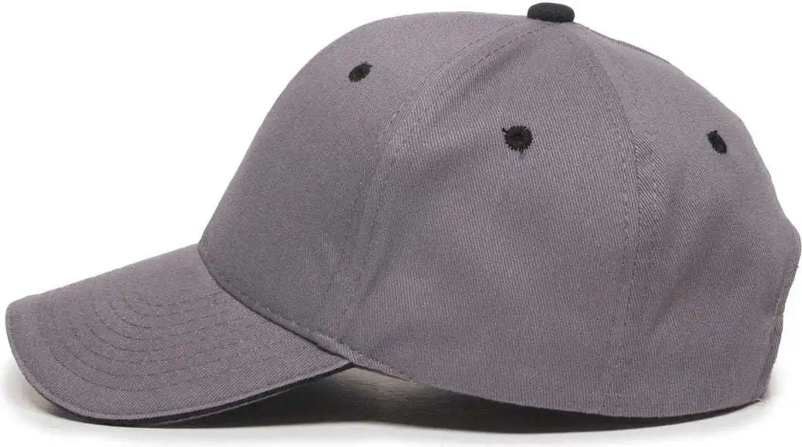 Oc Sports Gl-845 Contrasting Sandwich Button and Eyelet Cap - Charcoal Black - Cardinal White / 6 7/8’’ - 7 1/2’’