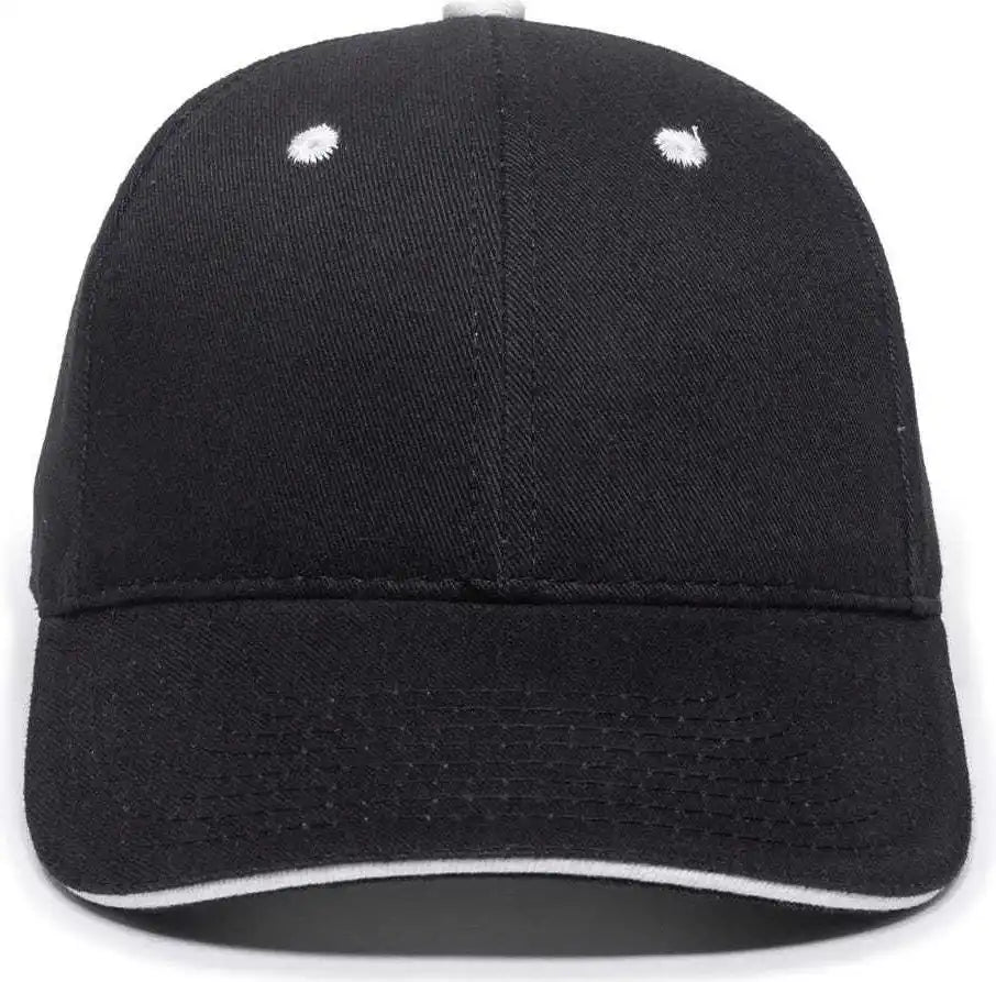 Oc Sports Gl-845 Contrasting Sandwich Button and Eyelet Cap - Black White - 6 7/8’’ - 7 1/2’’