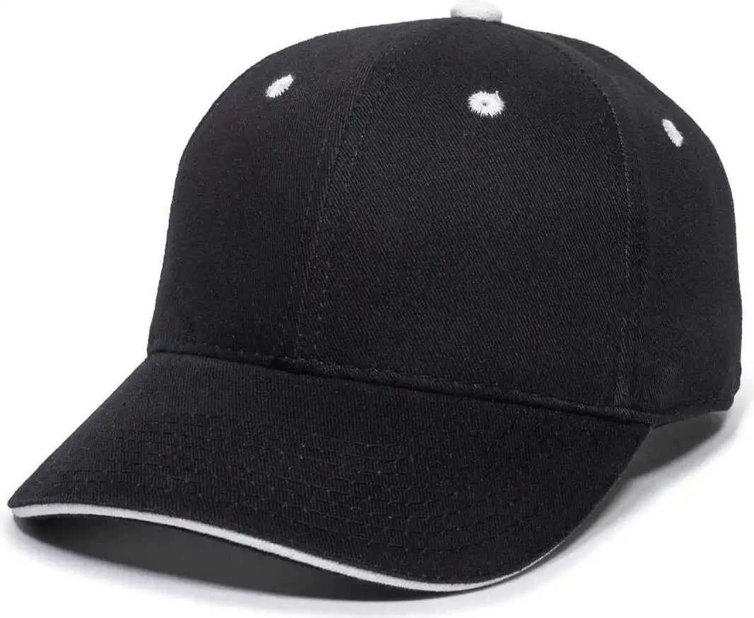 Oc Sports Gl-845 Contrasting Sandwich Button and Eyelet Cap - Black White - 6 7/8’’ - 7 1/2’’