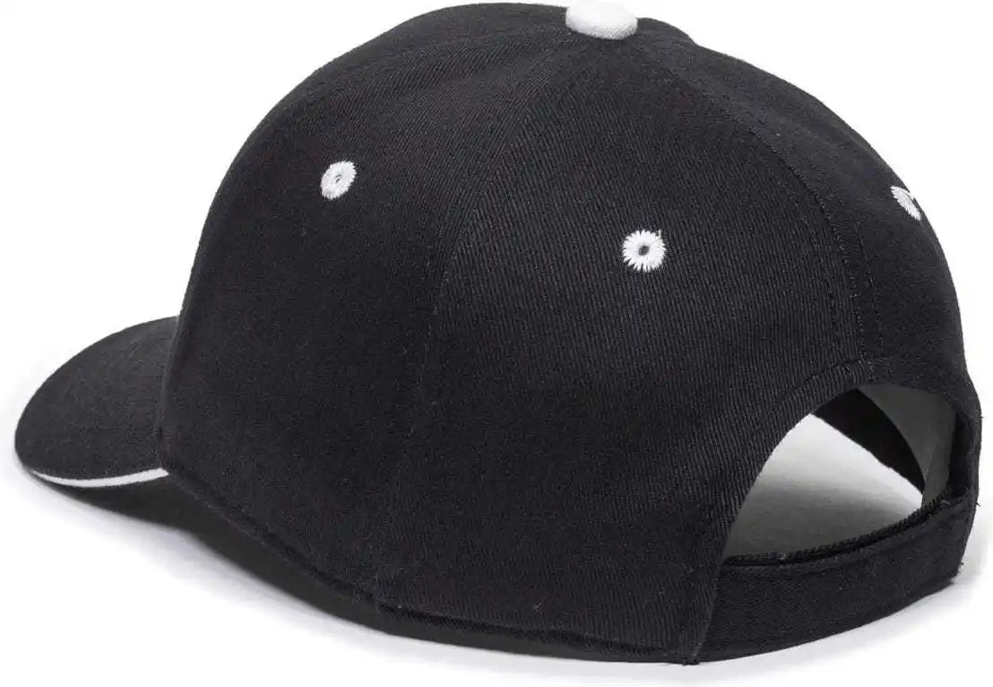 Oc Sports Gl-845 Contrasting Sandwich Button and Eyelet Cap - Black White - 6 7/8’’ - 7 1/2’’