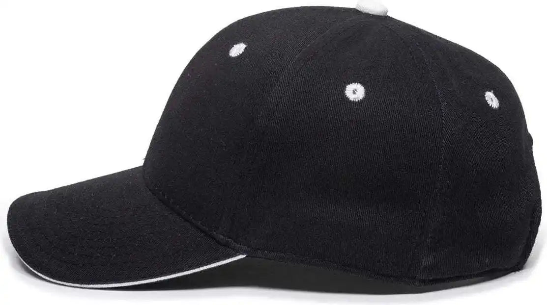 Oc Sports Gl-845 Contrasting Sandwich Button and Eyelet Cap - Black White - 6 7/8’’ - 7 1/2’’