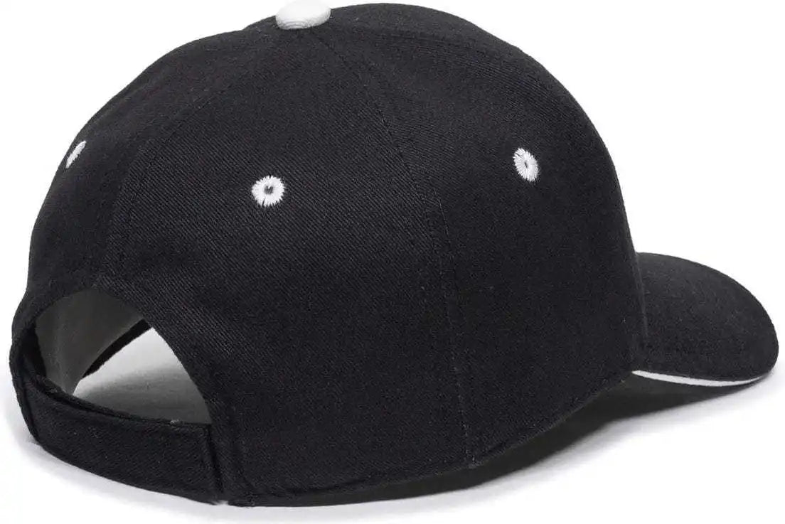 Oc Sports Gl-845 Contrasting Sandwich Button and Eyelet Cap - Black White - 6 7/8’’ - 7 1/2’’