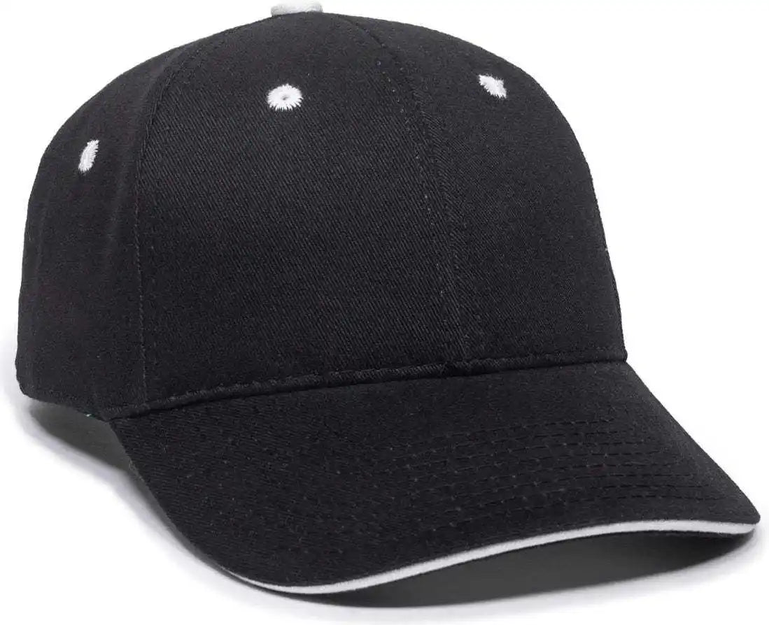 Oc Sports Gl-845 Contrasting Sandwich Button and Eyelet Cap - Black White - 6 7/8’’ - 7 1/2’’