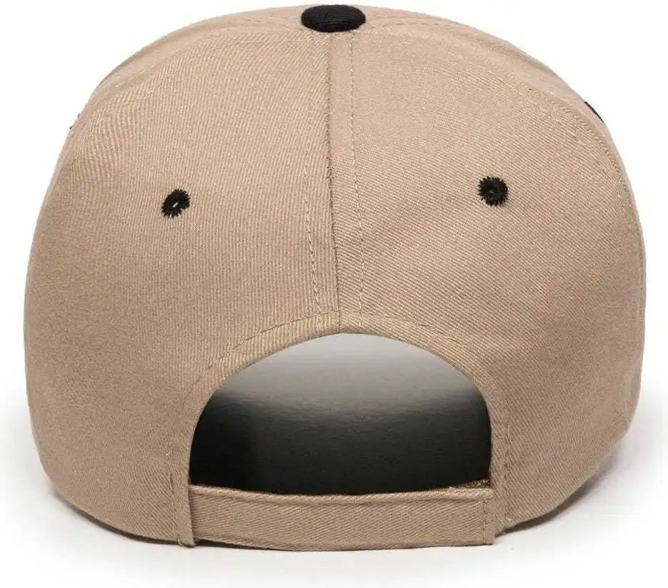 Oc Sports Gl-845 Contrasting Sandwich Button and Eyelet Cap - Khaki Black - 6 7/8’’ - 7 1/2’’