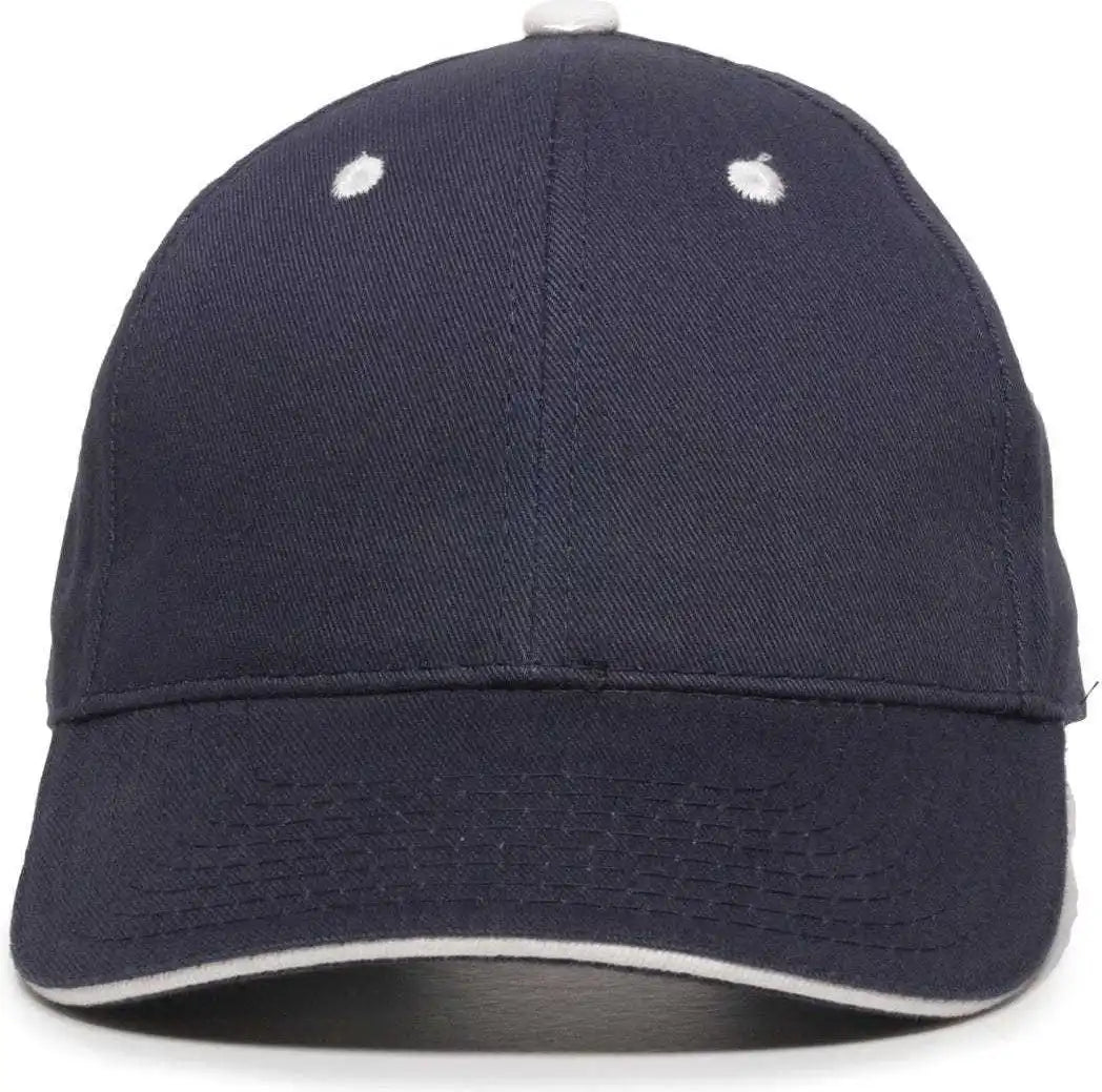 Oc Sports Gl-845 Contrasting Sandwich Button and Eyelet Cap - Navy White - 6 7/8’’ - 7 1/2’’