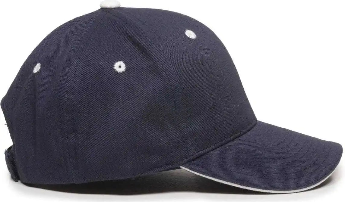 Oc Sports Gl-845 Contrasting Sandwich Button and Eyelet Cap - Navy White - 6 7/8’’ - 7 1/2’’