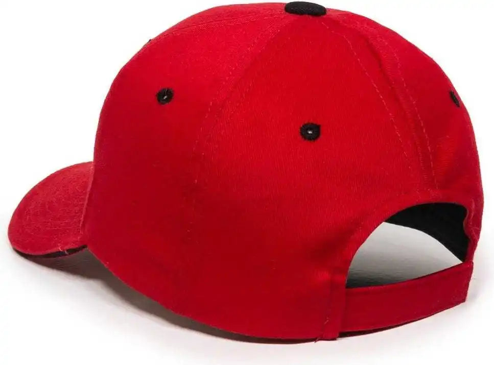 Oc Sports Gl 845 Contrasting Sandwich Button and Eyelet Cap Red Black / 6 7/8’’ 7 1/2’’