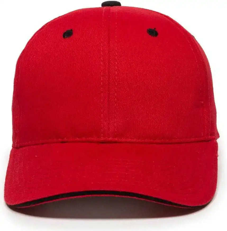 Oc Sports Gl 845 Contrasting Sandwich Button and Eyelet Cap Red Black / 6 7/8’’ 7 1/2’’