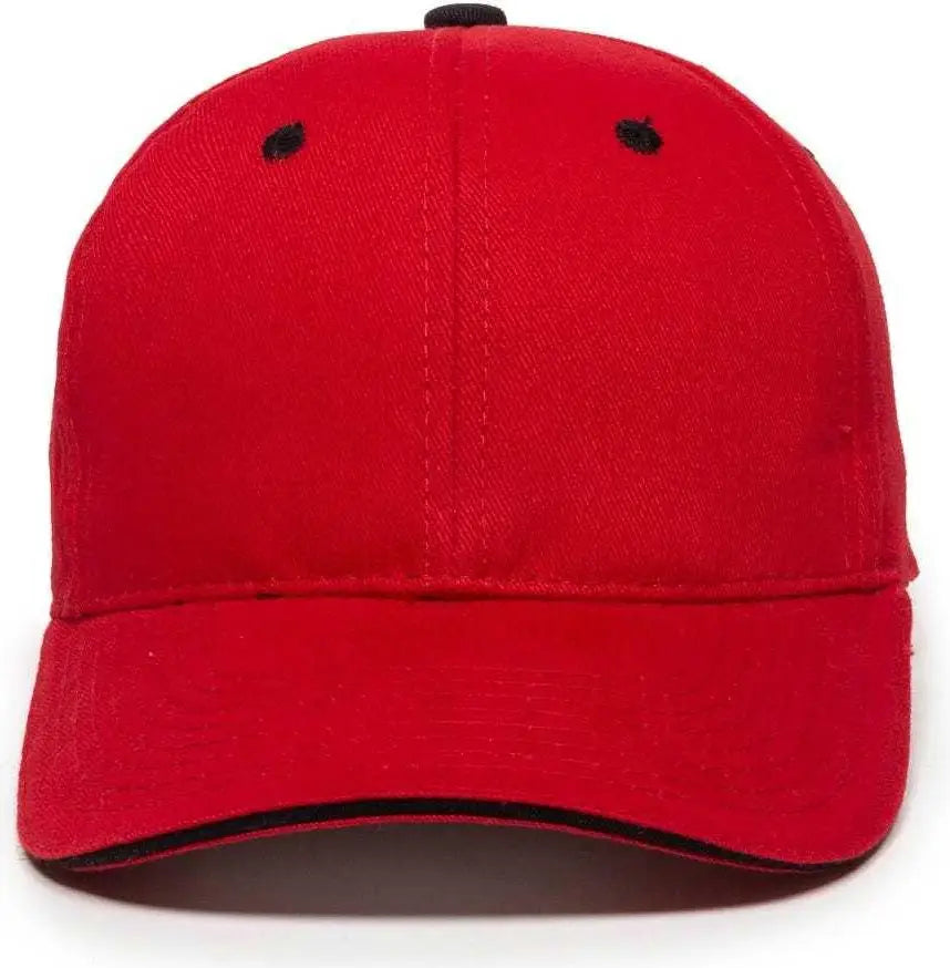 Oc Sports Gl-845 Contrasting Sandwich Button and Eyelet Cap - Red Black - 6 7/8’’ - 7 1/2’’