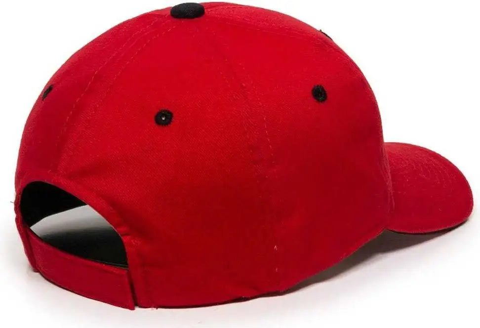 Oc Sports Gl-845 Contrasting Sandwich Button and Eyelet Cap - Red Black - 6 7/8’’ - 7 1/2’’