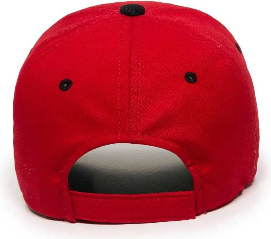 Oc Sports Gl-845 Contrasting Sandwich Button and Eyelet Cap - Red Black - 6 7/8’’ - 7 1/2’’